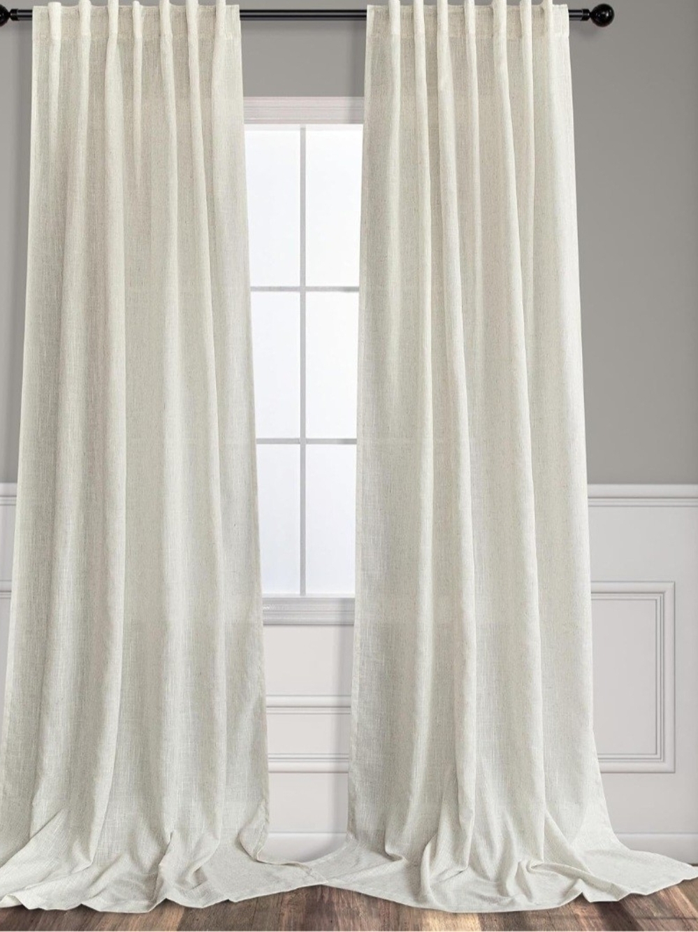 Source Unknown Cream Textured Curtain Panels